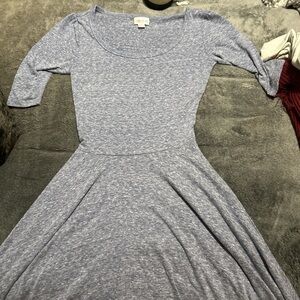 LuLaRoe Heathered Blue Long Sleeve Dress
